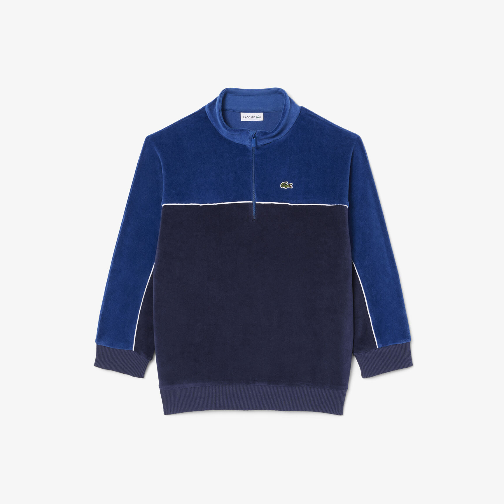 سويت شيرت مخملي بسحاب وألوان متعددة Zipped Velvet Color-Block Sweatshirt - SJ2466-00-FMP