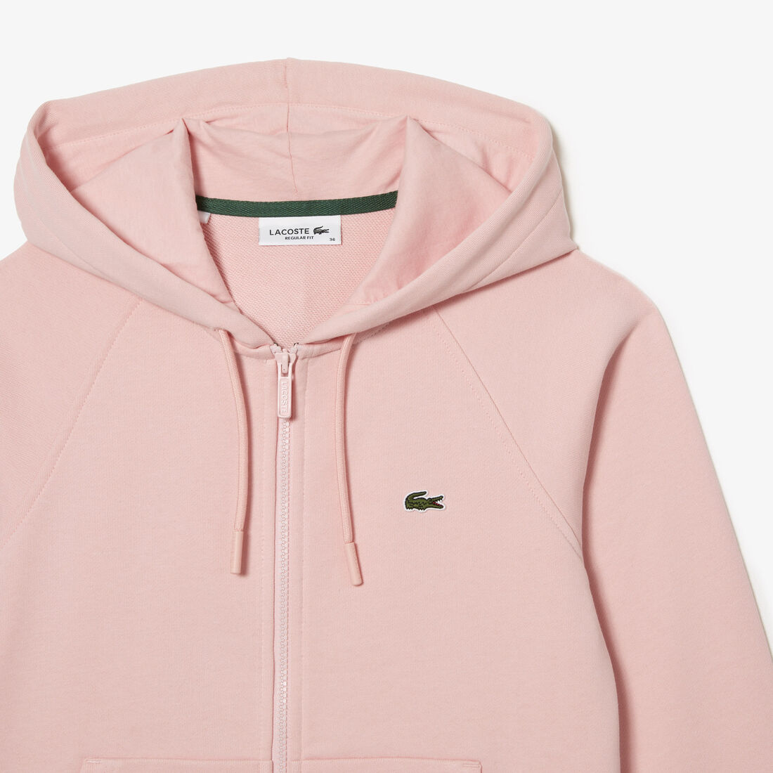 Zipped Hoodie Women's Lacoste Hooded Organic Fleece Zippered Jogger Sweatshirt - SF9213-00-SFI