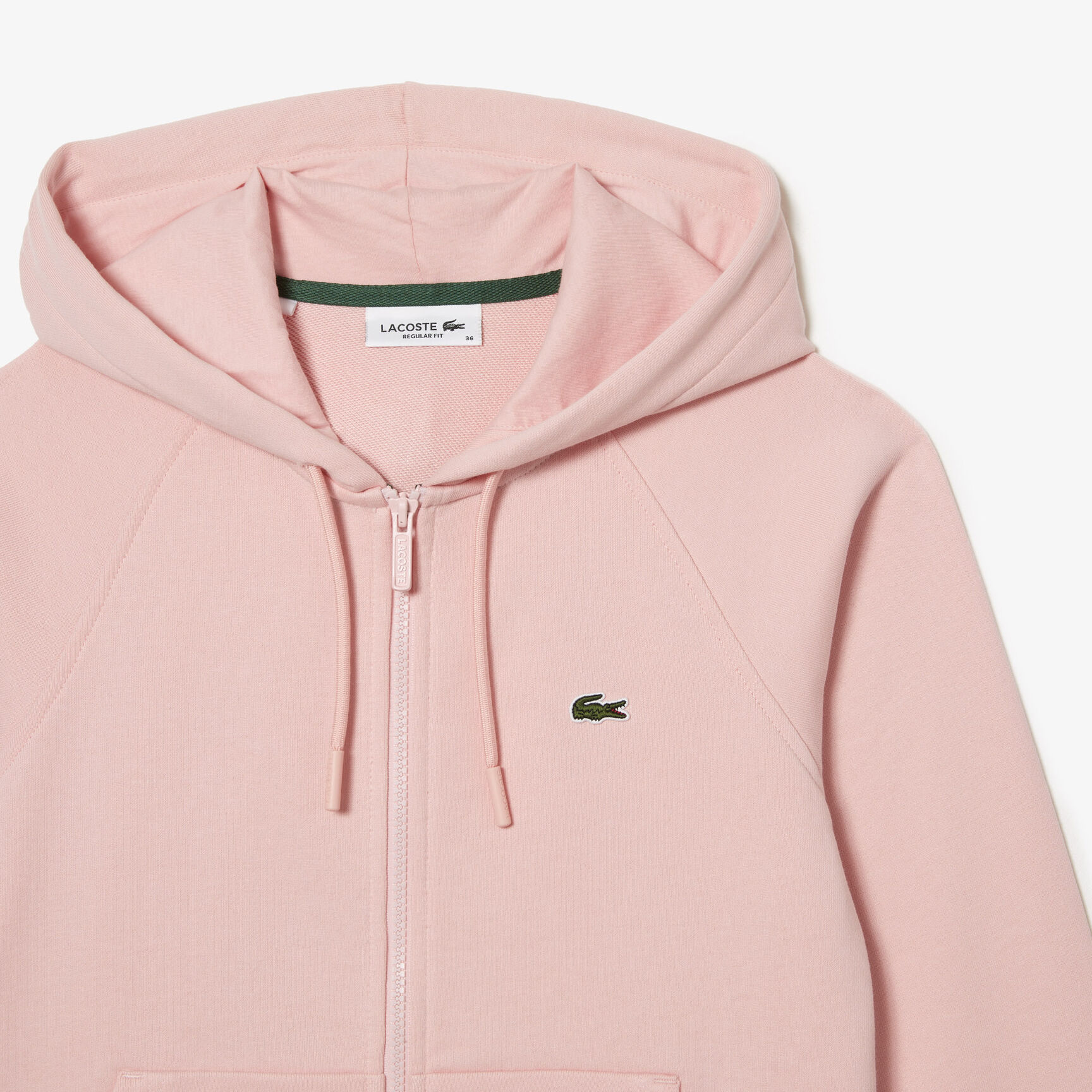 Zipped Hoodie Women's Lacoste Hooded Organic Fleece Zippered Jogger Sweatshirt - SF9213-00-SFI