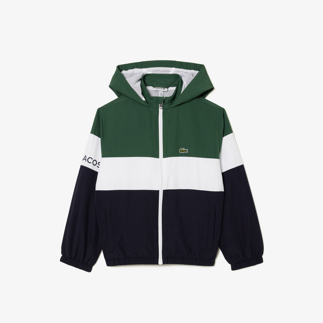 Kids' Lacoste Recycled Polyester Zipped Hooded Jacket - BJ5285-00-KID