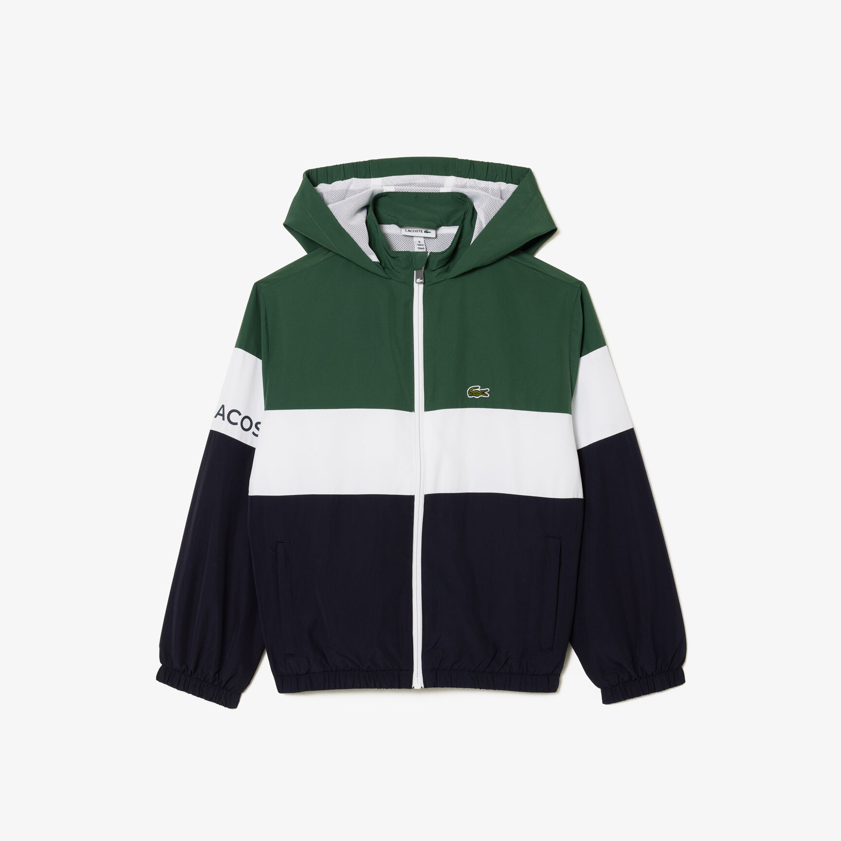 Kids' Lacoste Recycled Polyester Zipped Hooded Jacket Kids' Lacoste Recycled Polyester Zipped Hooded Jacket - BJ5285-00-KID