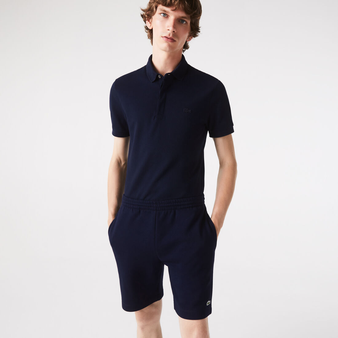 Men's Lacoste Organic Brushed Cotton Fleece Jogger Shorts - GH9627-00-166
