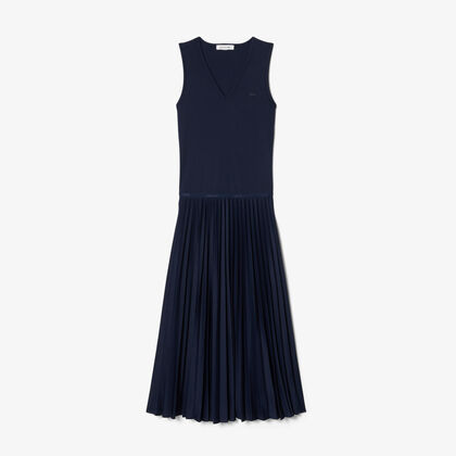 Long Sleeveless Pleated Dress