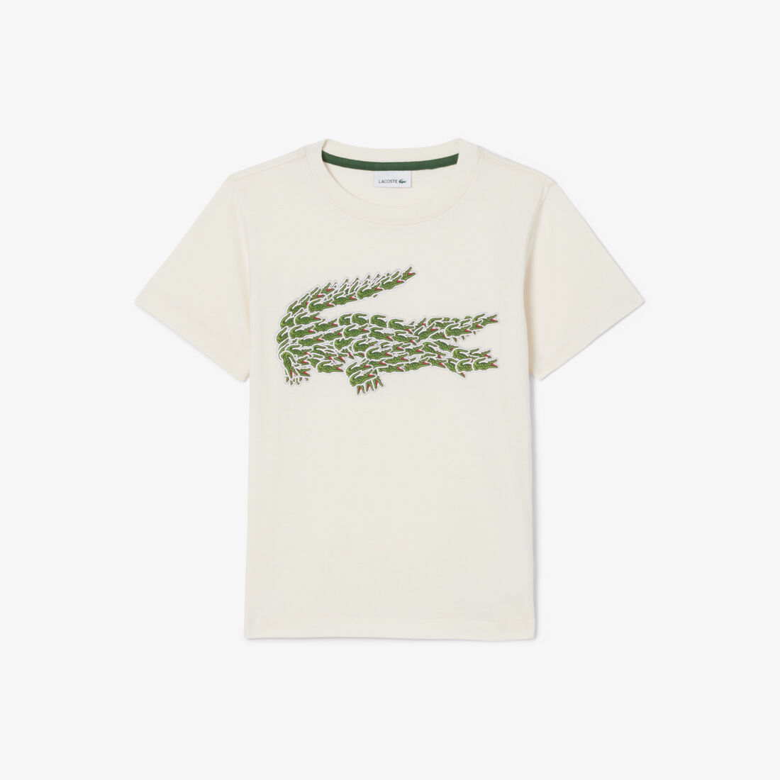 تي شيرت قطني بطبعة تمساح Crocodile Print Cotton T-shirt - TJ0830-00-XFJ