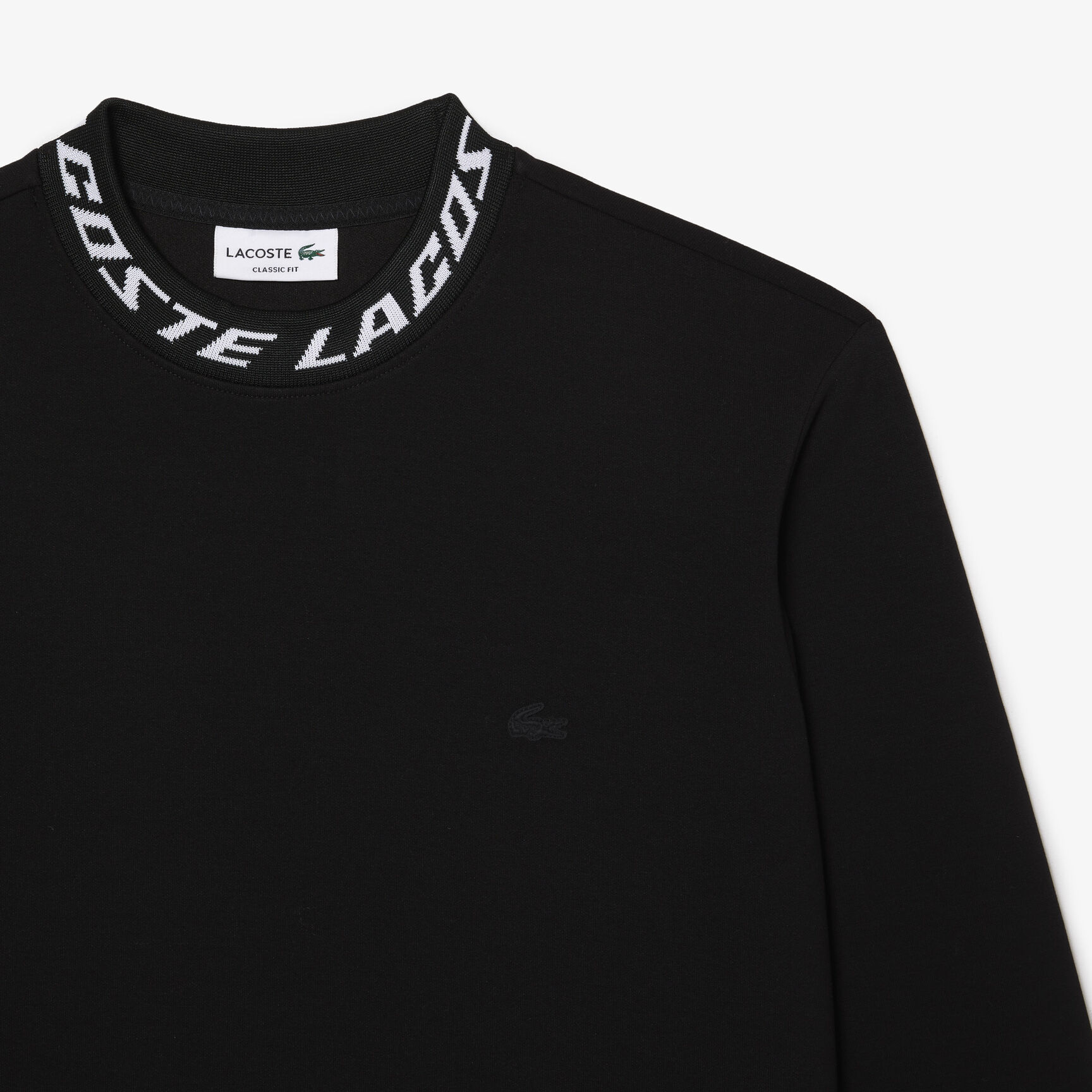 سويت شيرت للجولف من قماش معاد تدويره وبقصّة مريحة للارتداء Men's Lacoste Double Sided Logo Collar Sweatshirt - SH5690-00-031