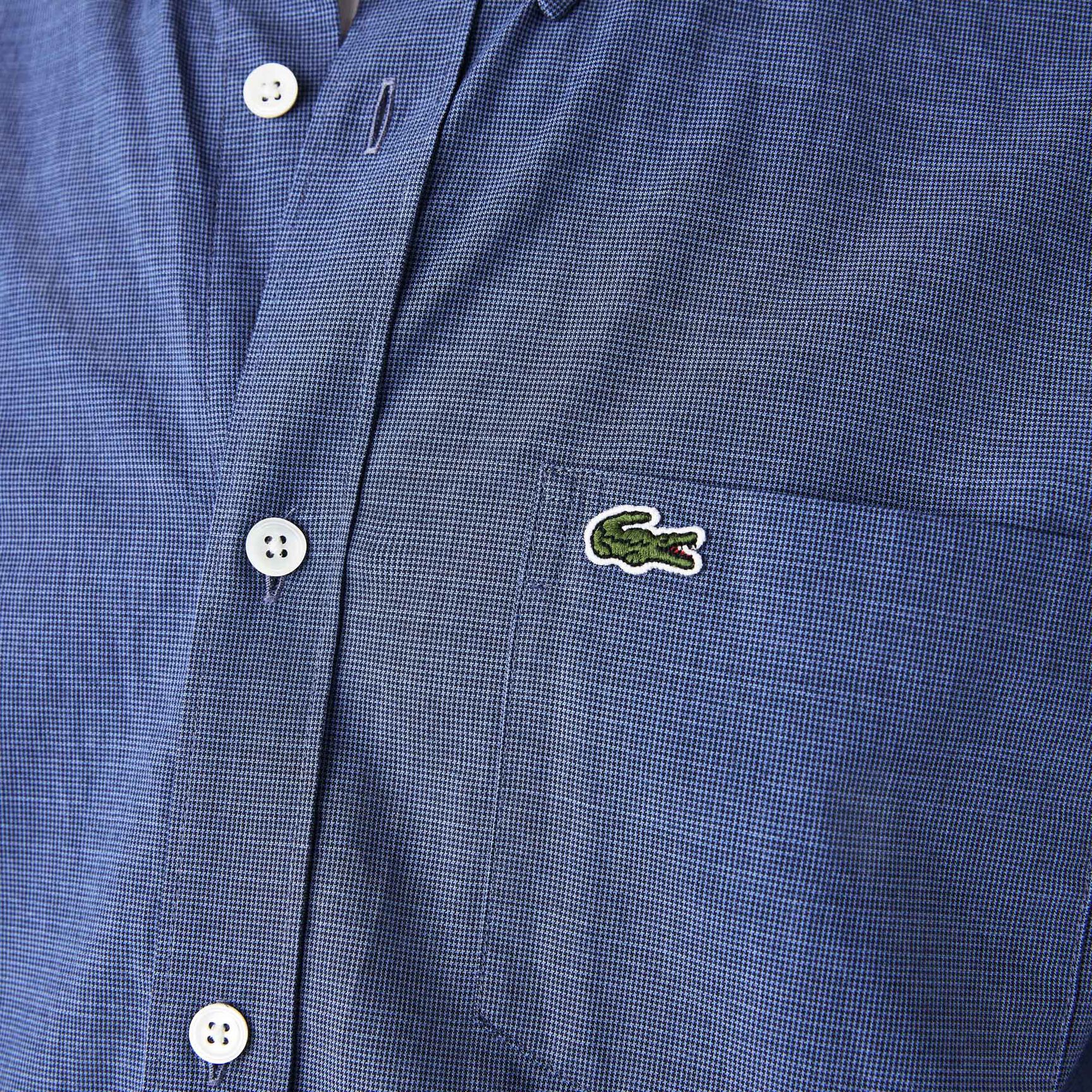 Men's Slim Fit Small Houndstooth Print Cotton Shirt Men's Slim Fit Small Houndstooth Print Cotton Shirt