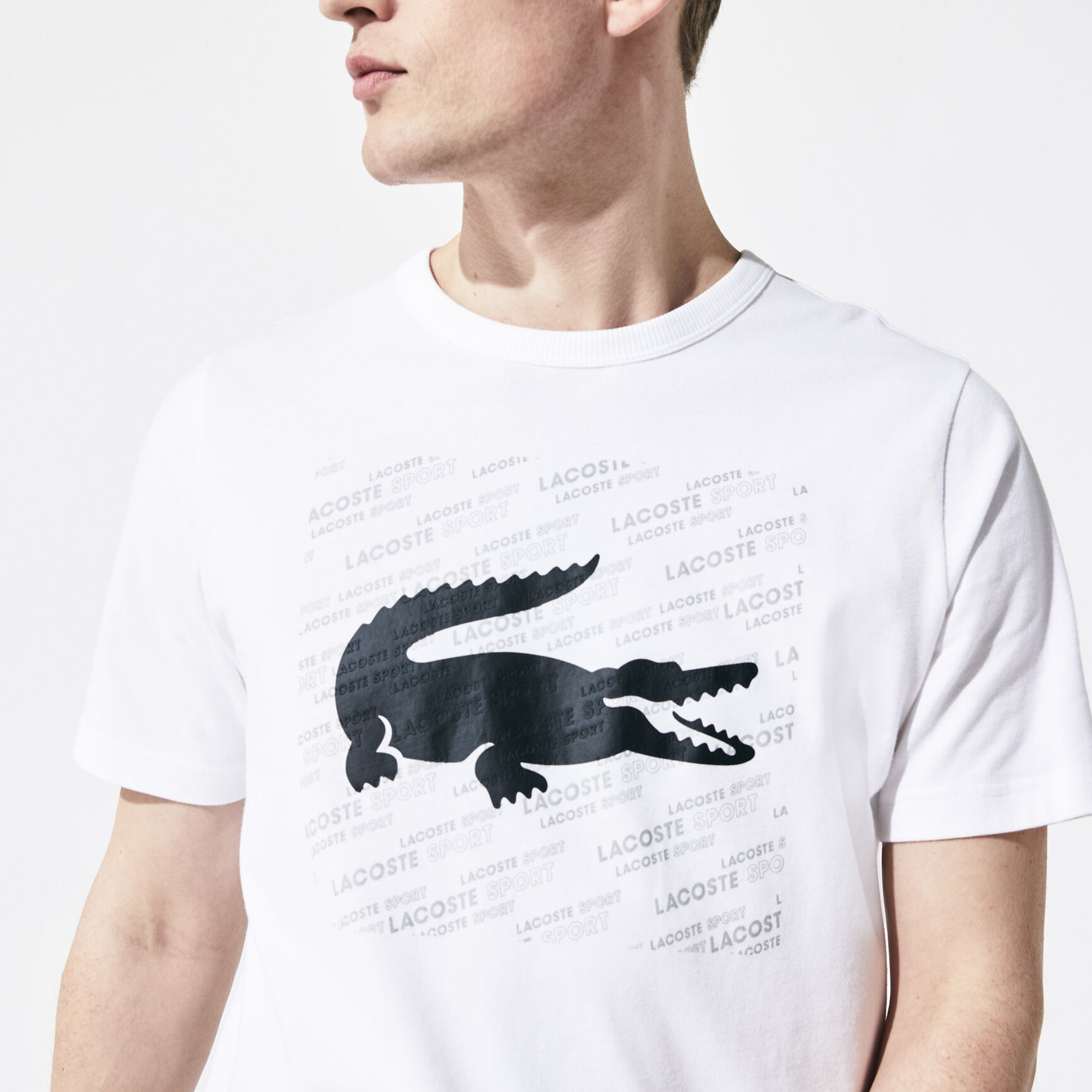 Men's Lacoste SPORT Reflective Crocodile Print Cotton T-shirt Men's Lacoste SPORT Reflective Crocodile Print Cotton T-shirt
