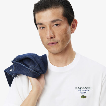 Embroidered Accent Tennis Print Jersey T-shirt