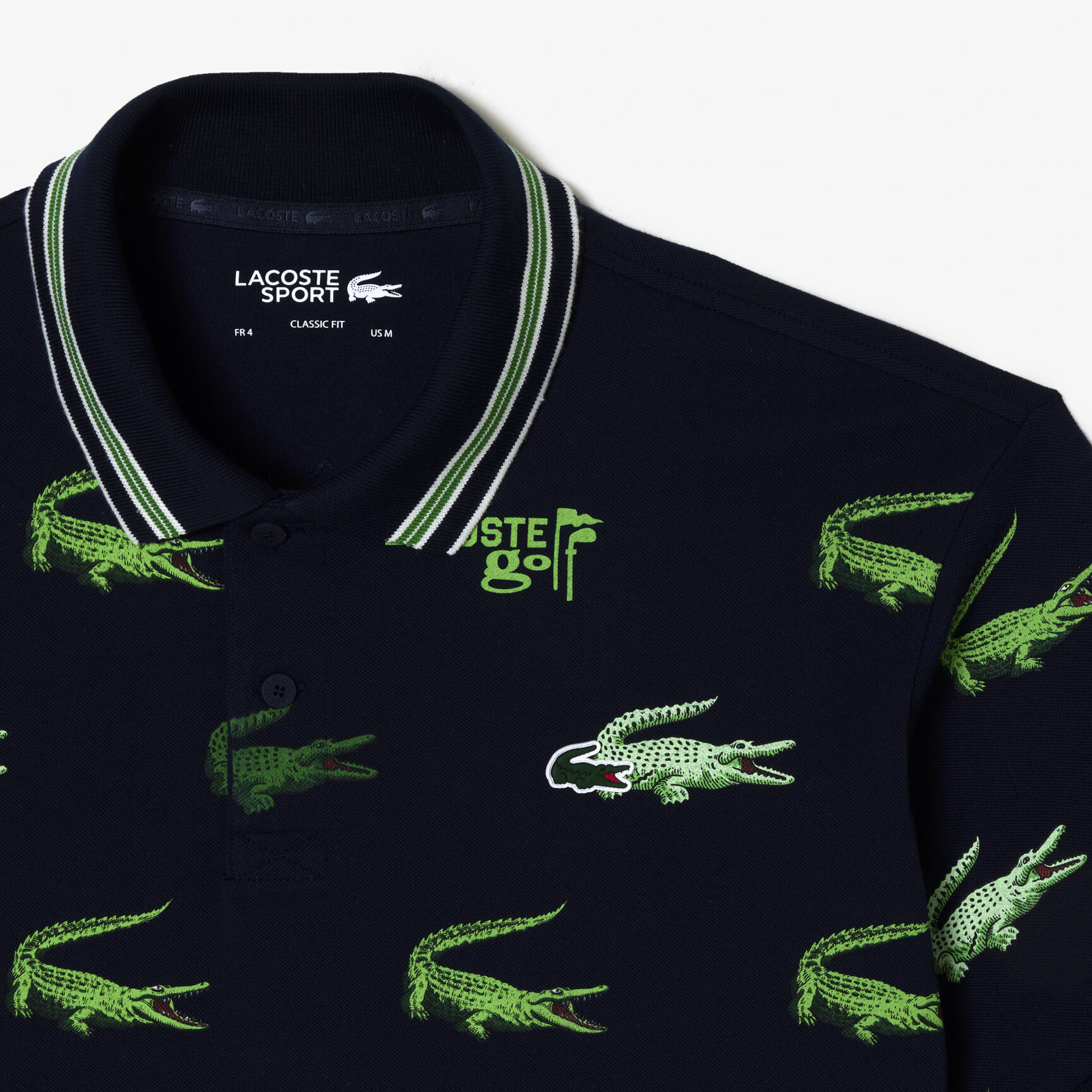 Men's Lacoste Golf Crocodile Print Polo Shirt