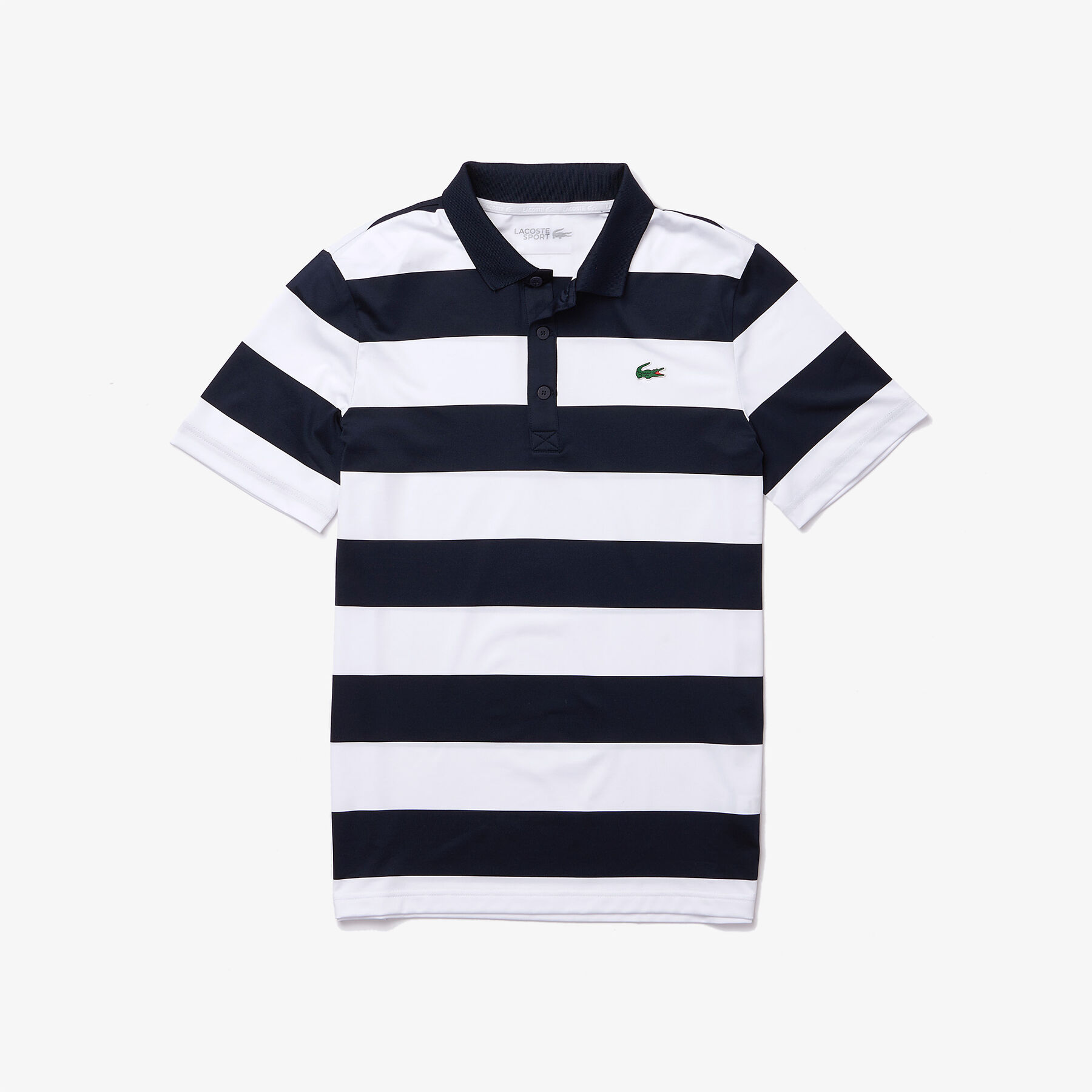 Men’s Lacoste SPORT Striped Breathable Stretch Golf Polo Shirt men s lacoste sport striped breathable stretch golf polo shirt