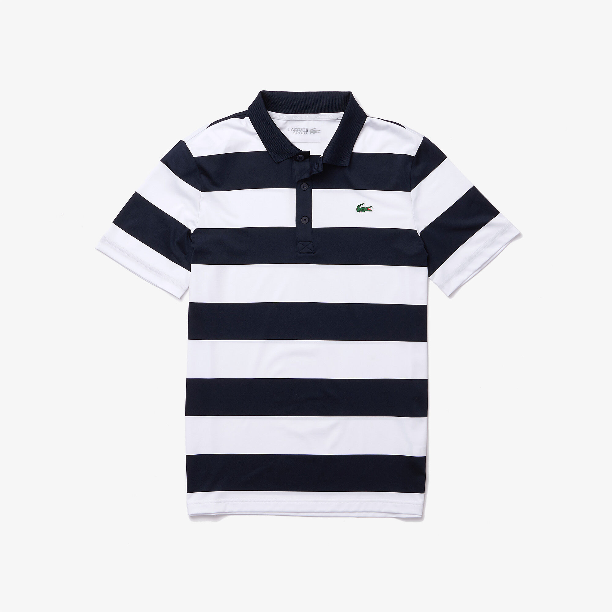 Men’s Lacoste SPORT Striped Breathable Stretch Golf Polo Shirt