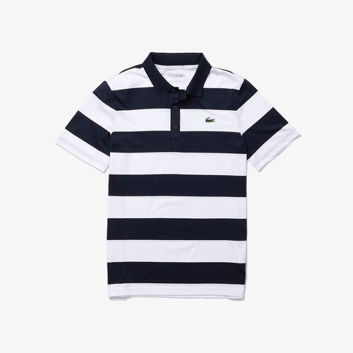 Men’s Lacoste Sport Striped Breathable Stretch Golf Polo Shirt