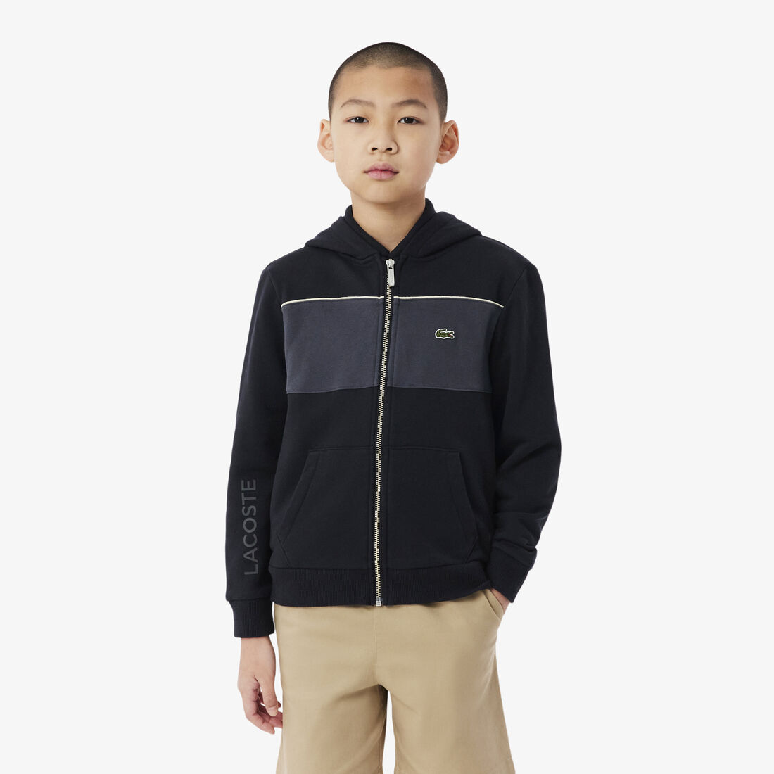 Colour-Block Zipped Hoodie - SJ6756-00-350