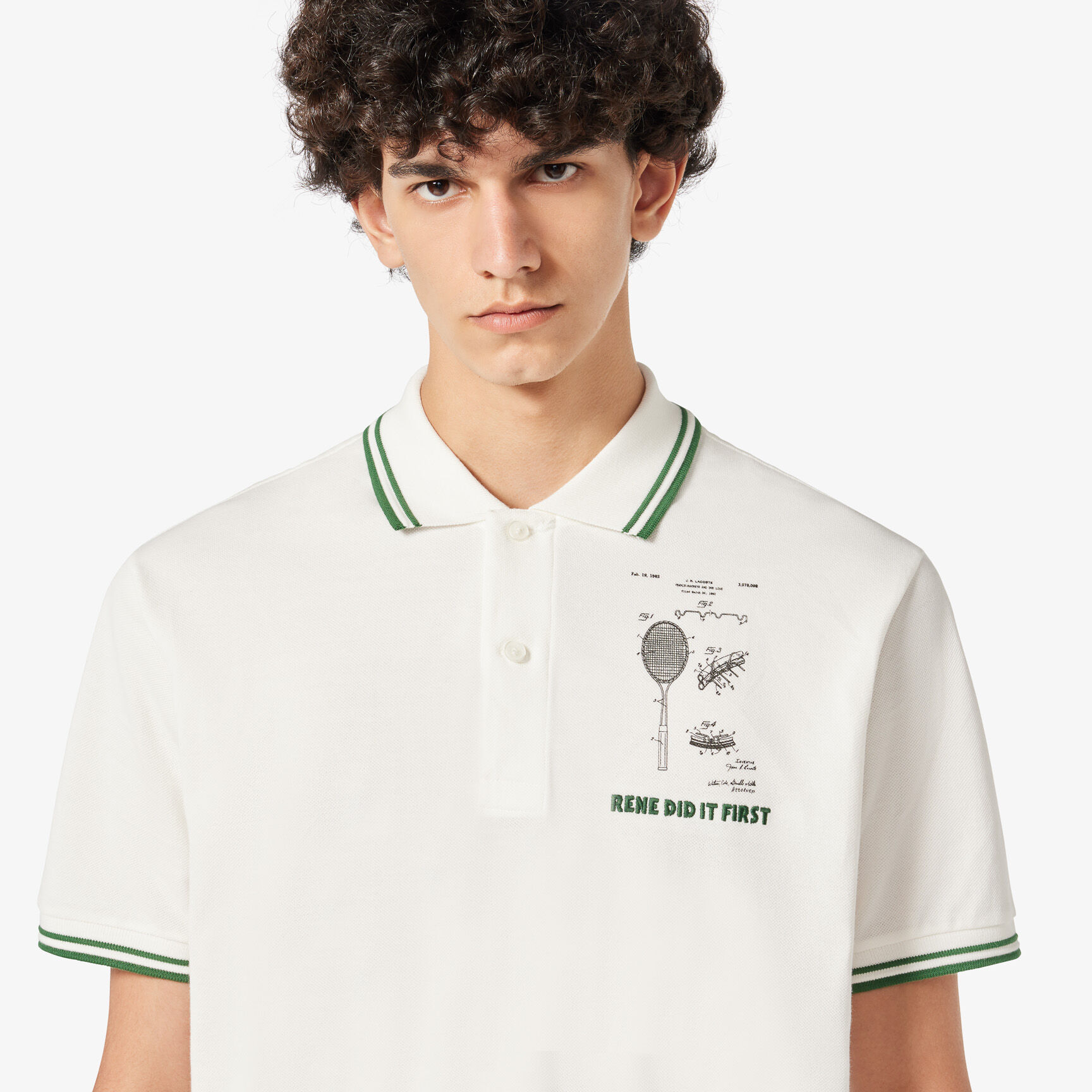 قميص بولو L.12.12 أصلي من القطن المطرز Original L.12.12 Embroidered Patent Cotton Polo Shirt - PH8008-00-70V