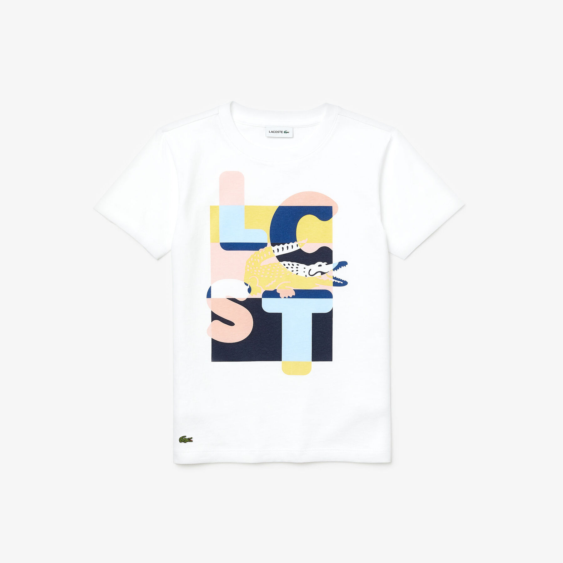 Girls' Crew Neck Print Cotton T-shirt lacoste girls crew neck print cotton t shirt
