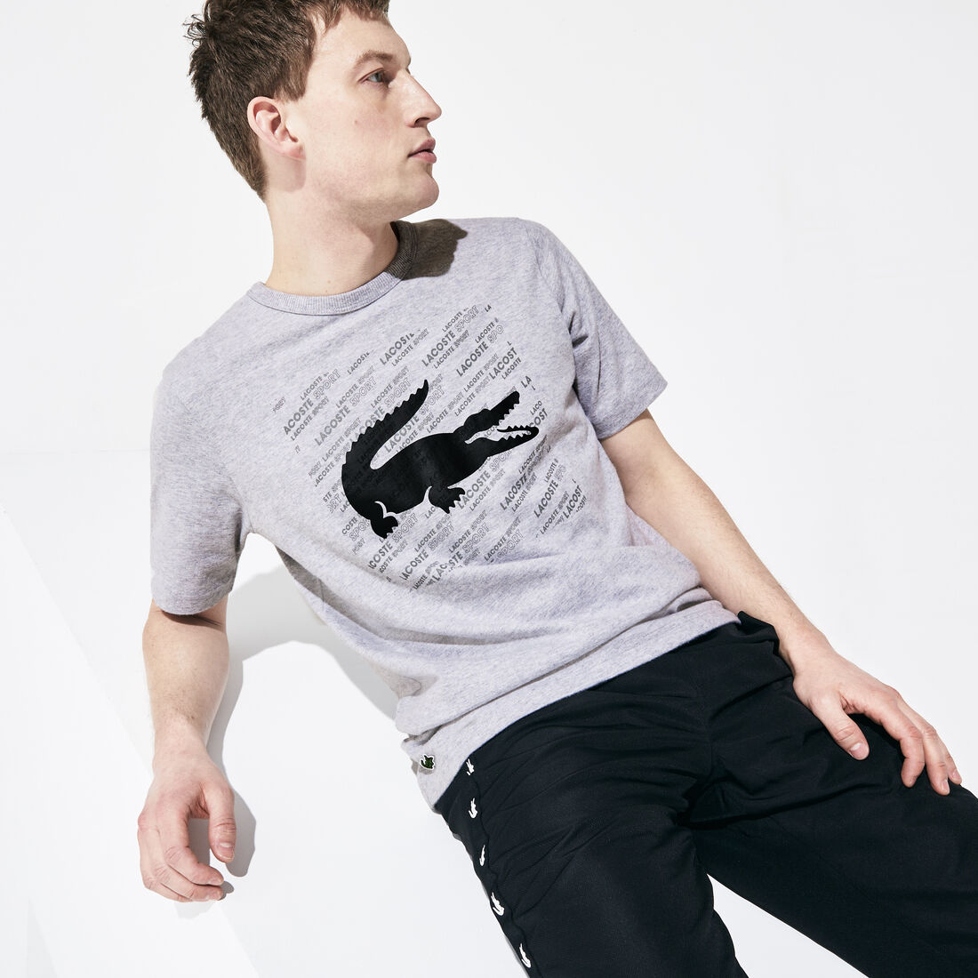 Men's Lacoste SPORT Reflective Crocodile Print Cotton T-shirt Men's Lacoste SPORT Reflective Crocodile Print Cotton T-shirt