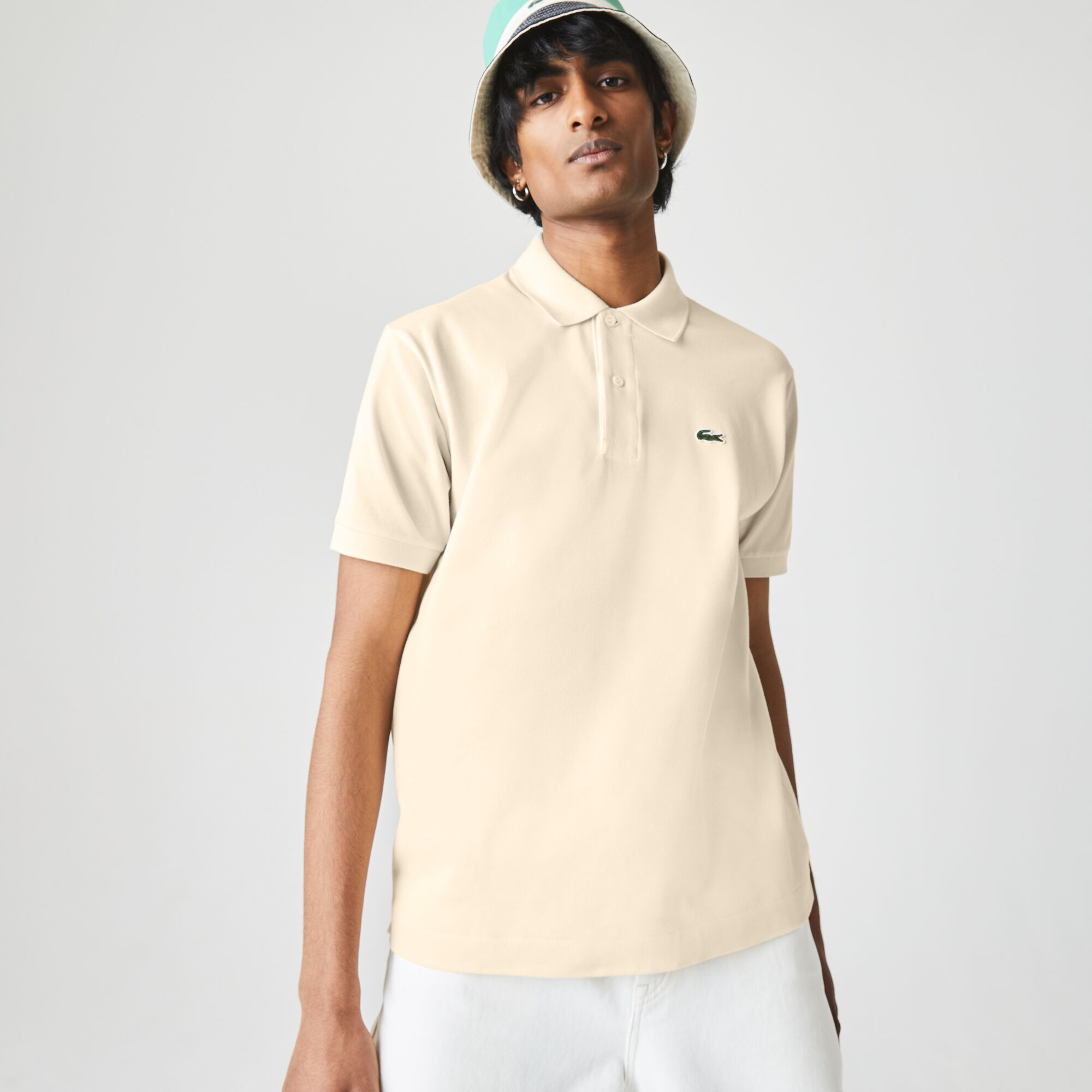 beige lacoste polo shirt