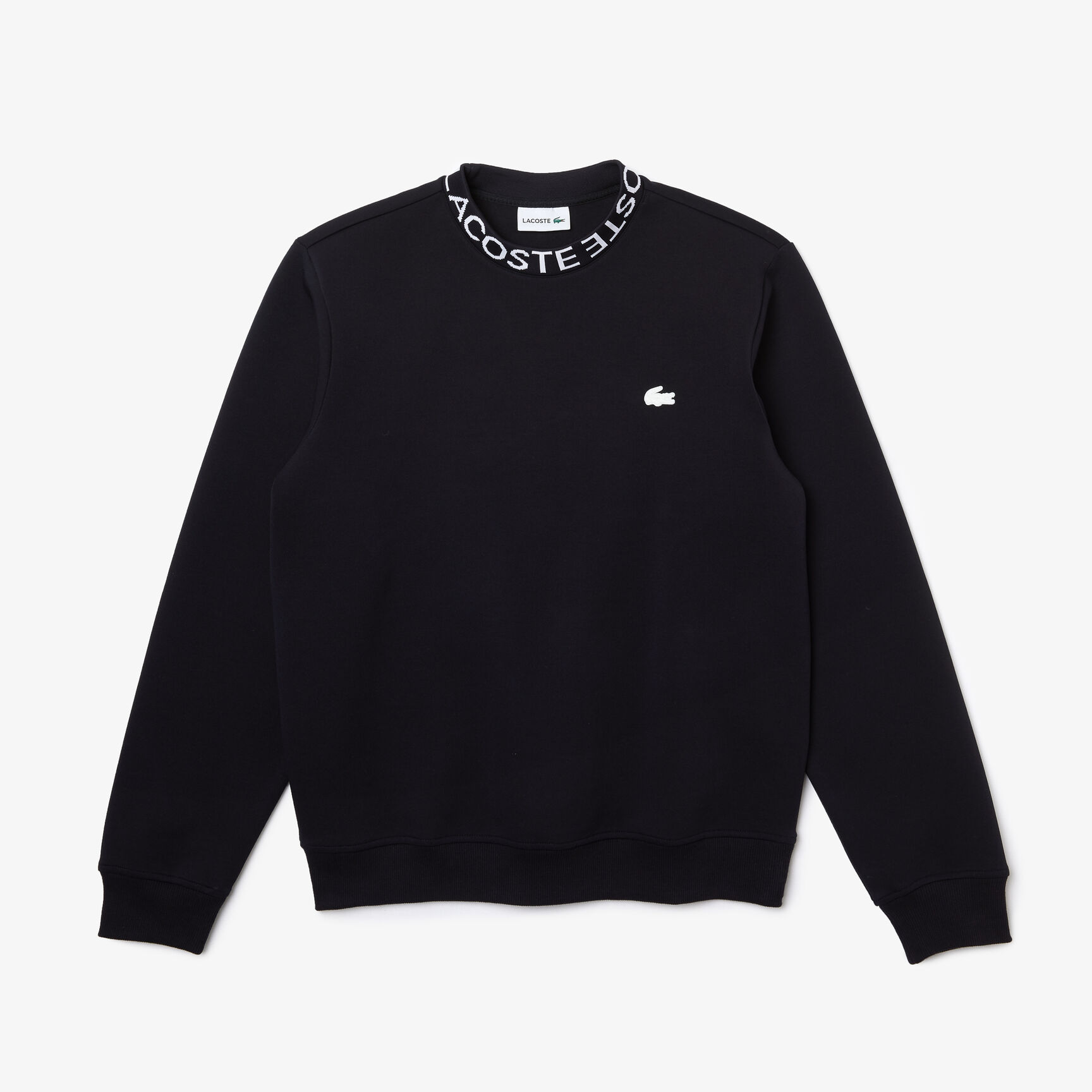 Men’s Lacoste Lettered Crew Neck Cotton Blend Sweatshirt Men’s Lacoste Lettered Crew Neck Cotton Blend Sweatshirt