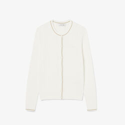 Striped Cable Knit Cardigan