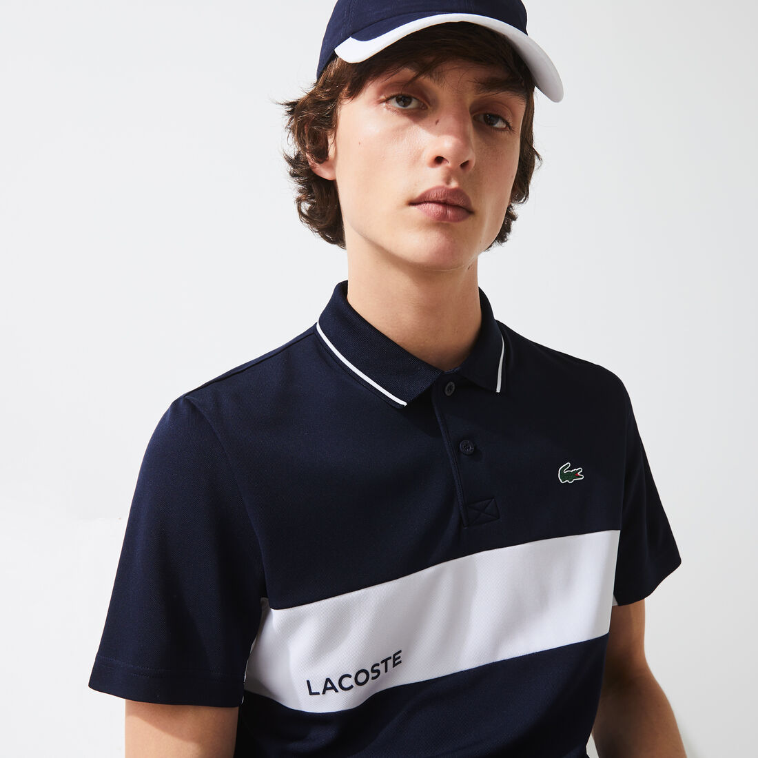 Men’s Lacoste SPORT Colourblock Breathable Resistant Polo Shirt