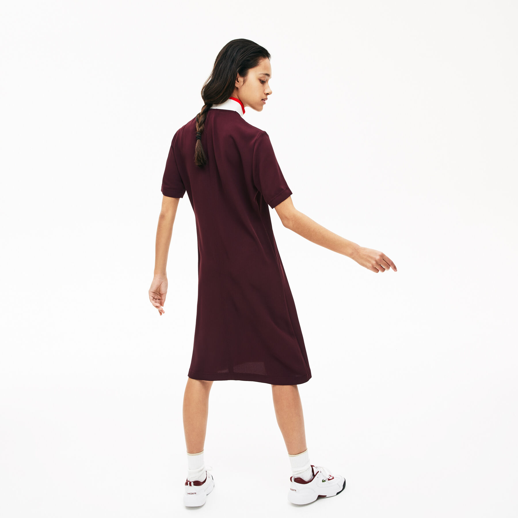Women's Full Zip Flowy Polo Dress lacoste women s full zip flowy polo dress