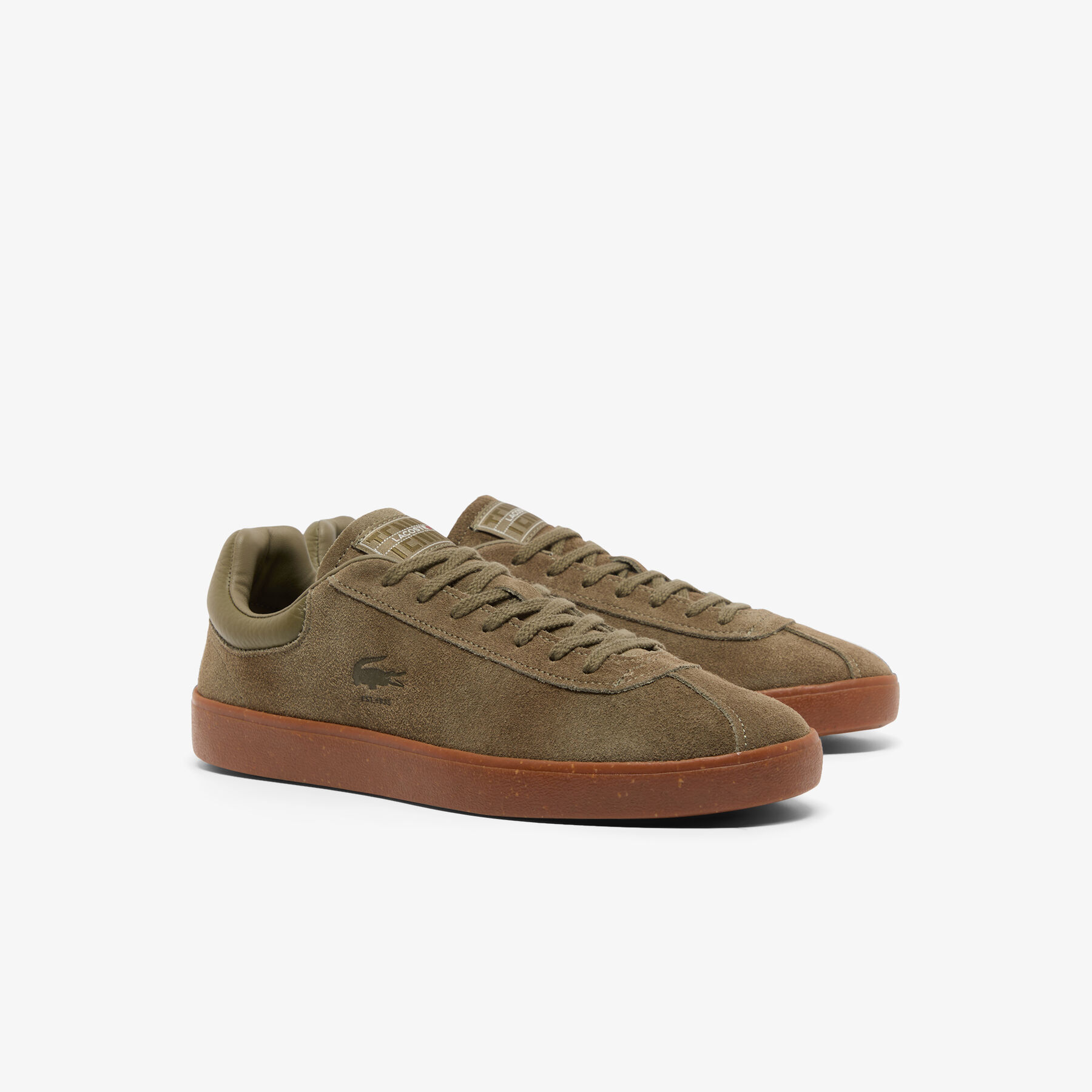 حذاء رياضي بيس شوت رجالي من جلد الغزال Men's Baseshot Suede Sneakers - 50SMA0022-KG9
