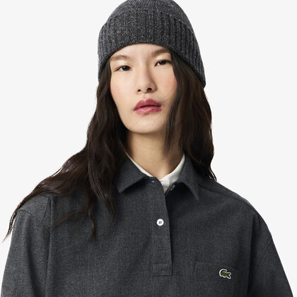 Oversized Polo Style Flannel Shirt