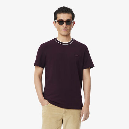 Stretch Pique Stripe Collar T-shirt