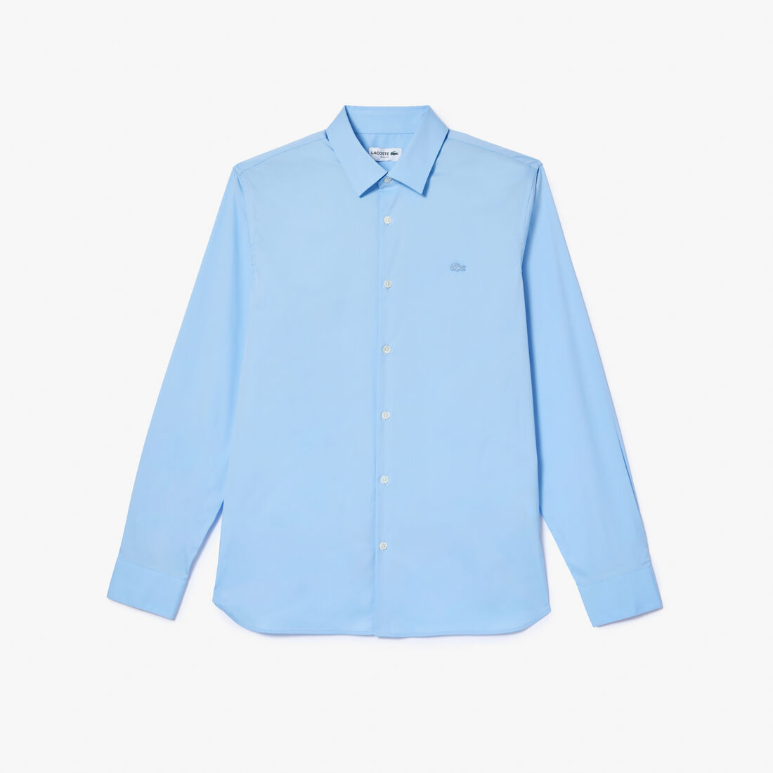 قميص بوبلين مطاطي بقصّة ضيقة Men's Lacoste Slim Fit French Collar Cotton Poplin Shirt - CH5253-00-HBP