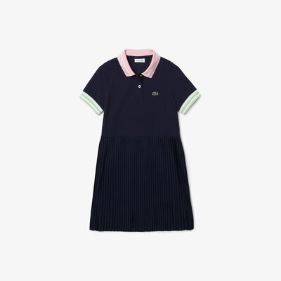 Girls' Heritage Pleated Cotton Piqué Polo Dress