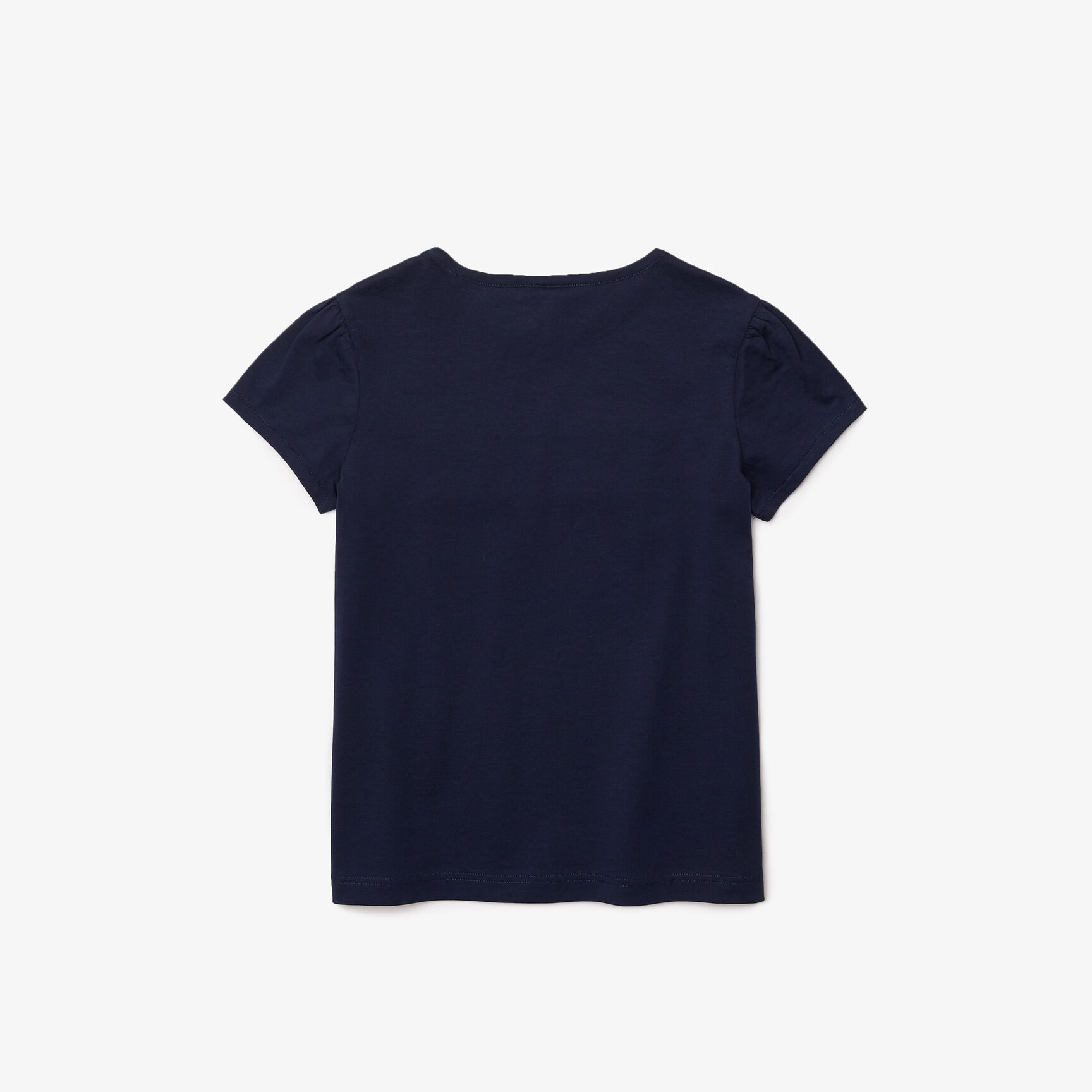 تيشيرت بناتي قطن مخطط بياقة دائرية وأكمام منتفخة تيشيرت بناتي قطن مخطط بياقة دائرية وأكمام منتفخة