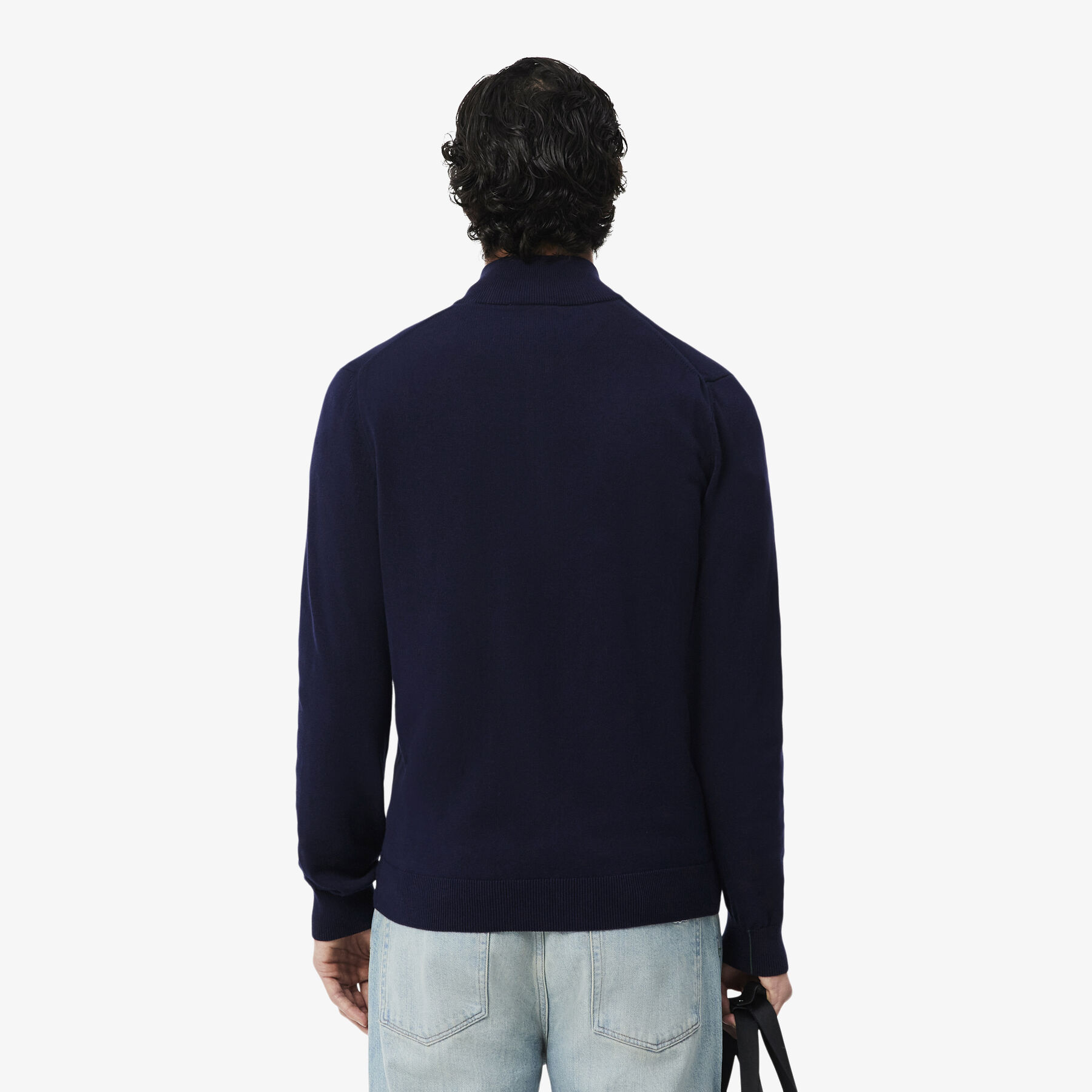 كنزة قطنية برقبة عالية وسحاب Zipped High Neck Cotton Sweater - AH1957-00-166