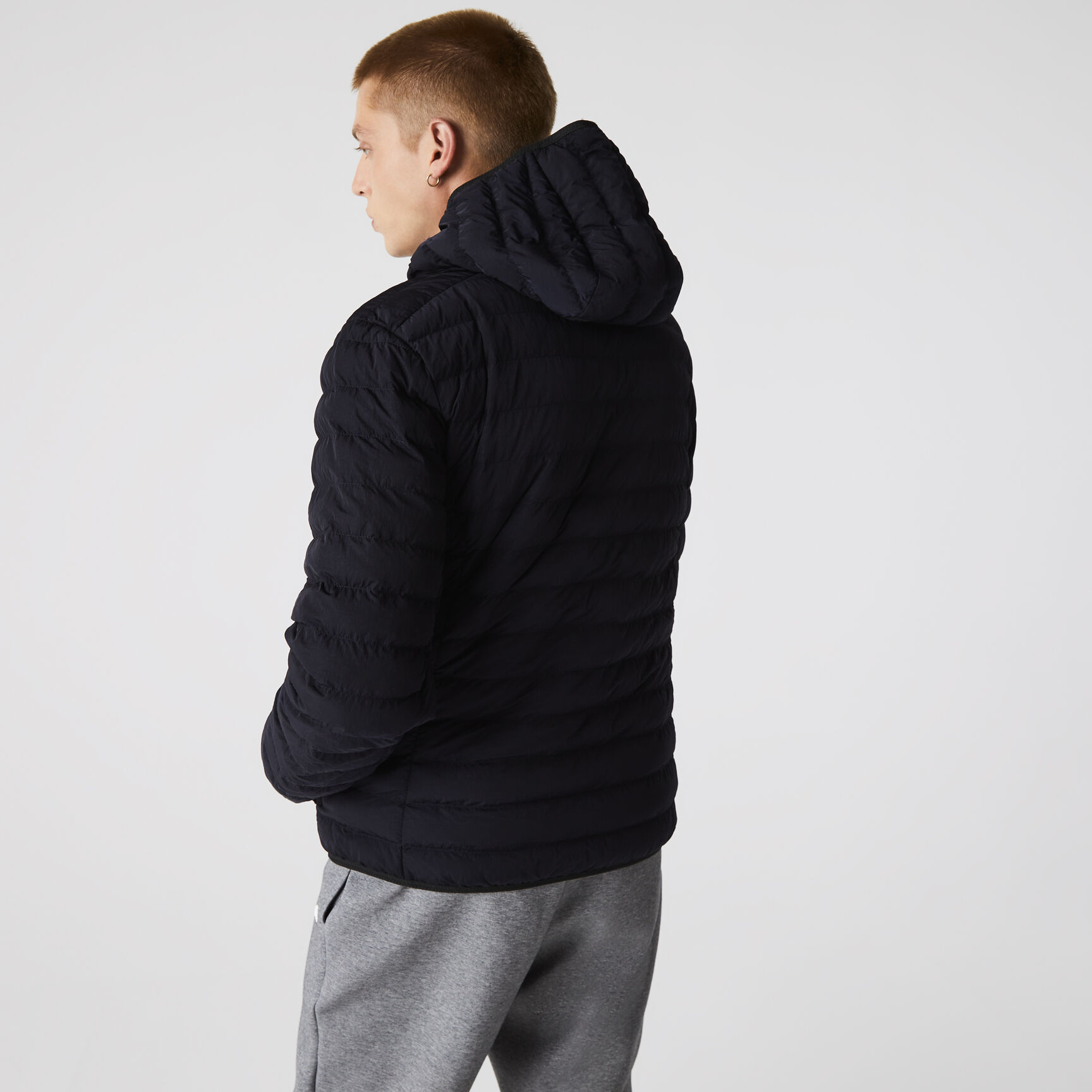 جاكيت منفوخ قابل للطي بقماش خفيف الوزن مقاوم للماء وغطاء رأس للرجال جاكيت منفوخ قابل للطي بقماش خفيف الوزن مقاوم للماء وغطاء رأس للرجال