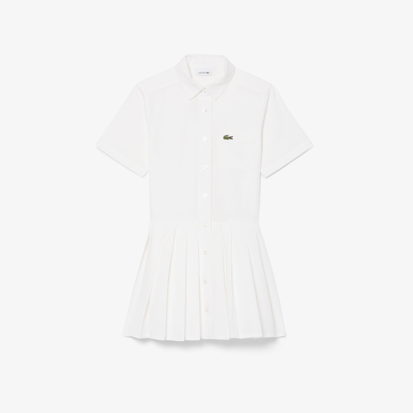 Poplin Pleat Skirt Shirt Dress - EJ6639-00-70V