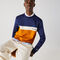 lacoste men s crew neck lettering colourblock piqu  sweatshirt