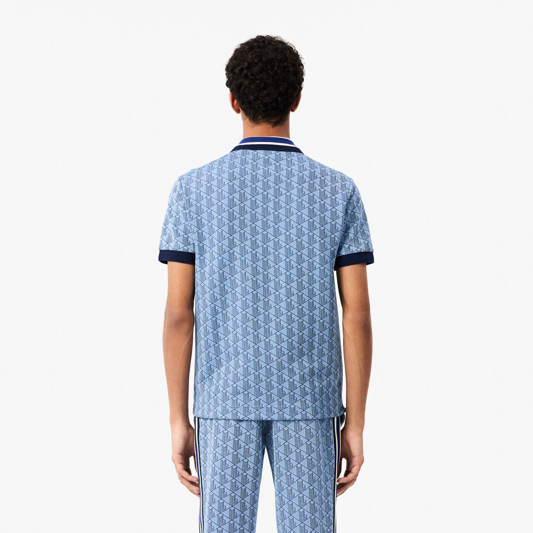 Classic Fit Monogram Jacquard Polo Shirt Contrast Collar Monogram Polo Shirt - DH1417-00-I8K