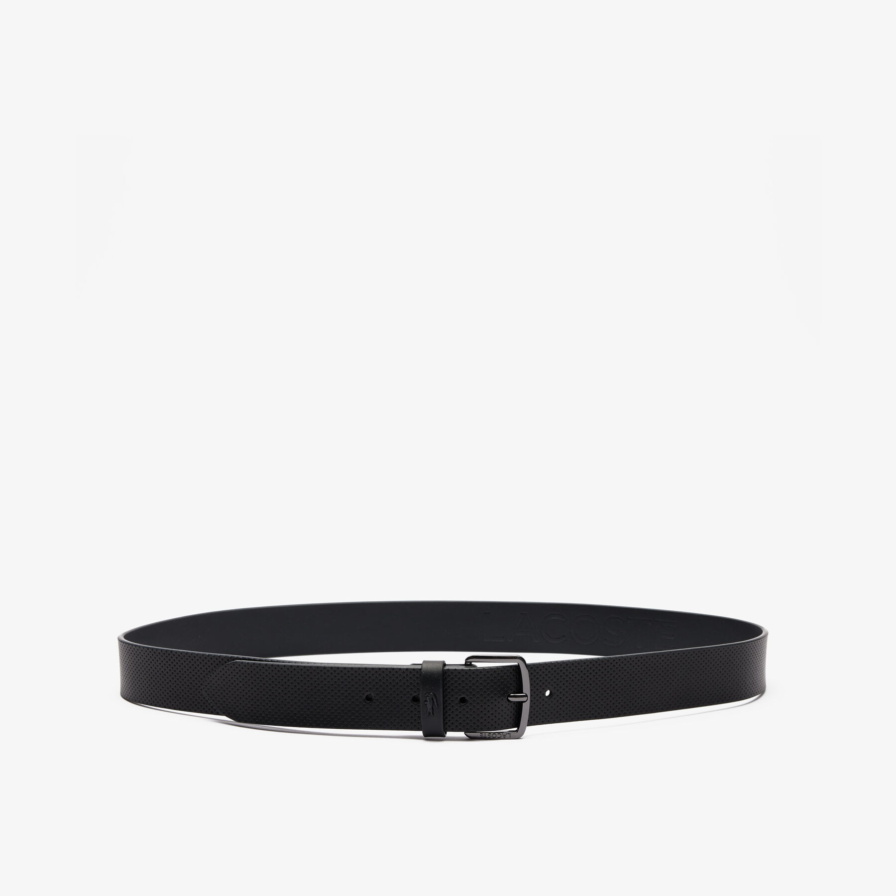 lacoste perforated leather belt