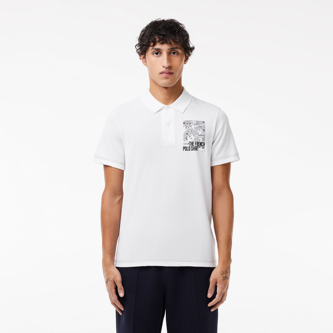 Back and Front Print Lacoste Movement Polo Shirt - PH7416-00-001