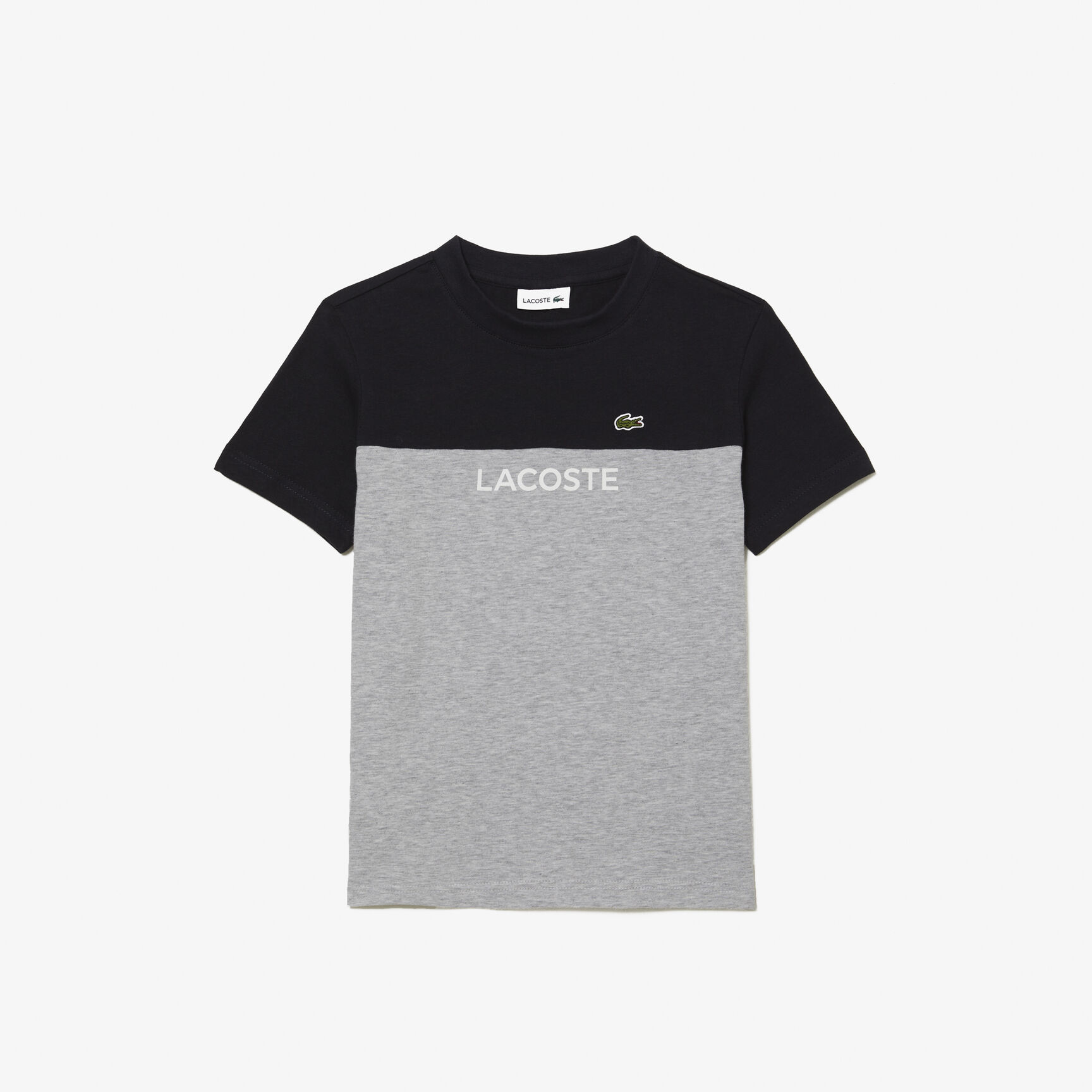 تيشيرت لاكوست مقسم بألوان قطن جيرسيه عضوي للأطفال