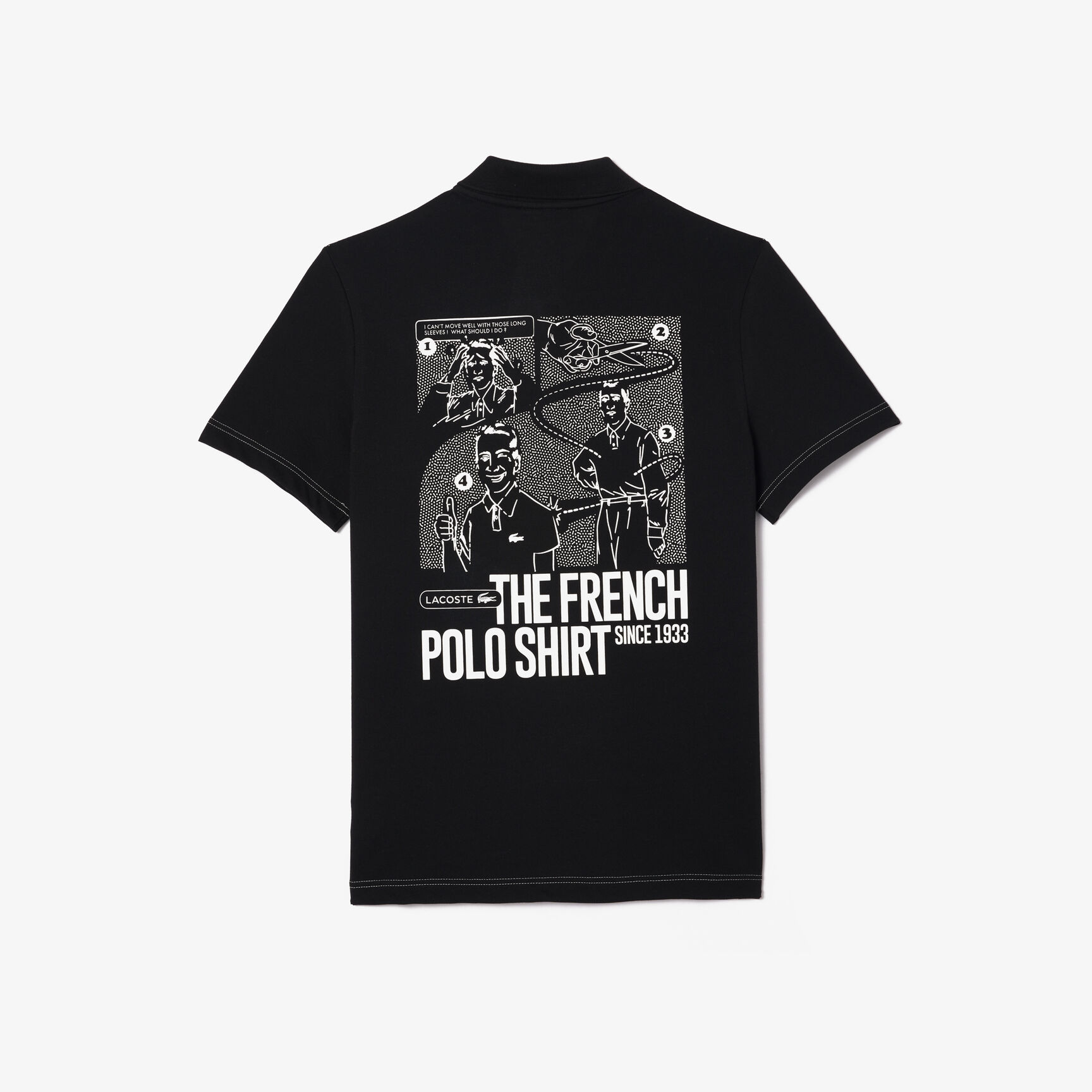 قميص بولو بطباعة أمامية وخلفية بحركة لاكوست Back and Front Print Lacoste Movement Polo Shirt - PH7416-00-031