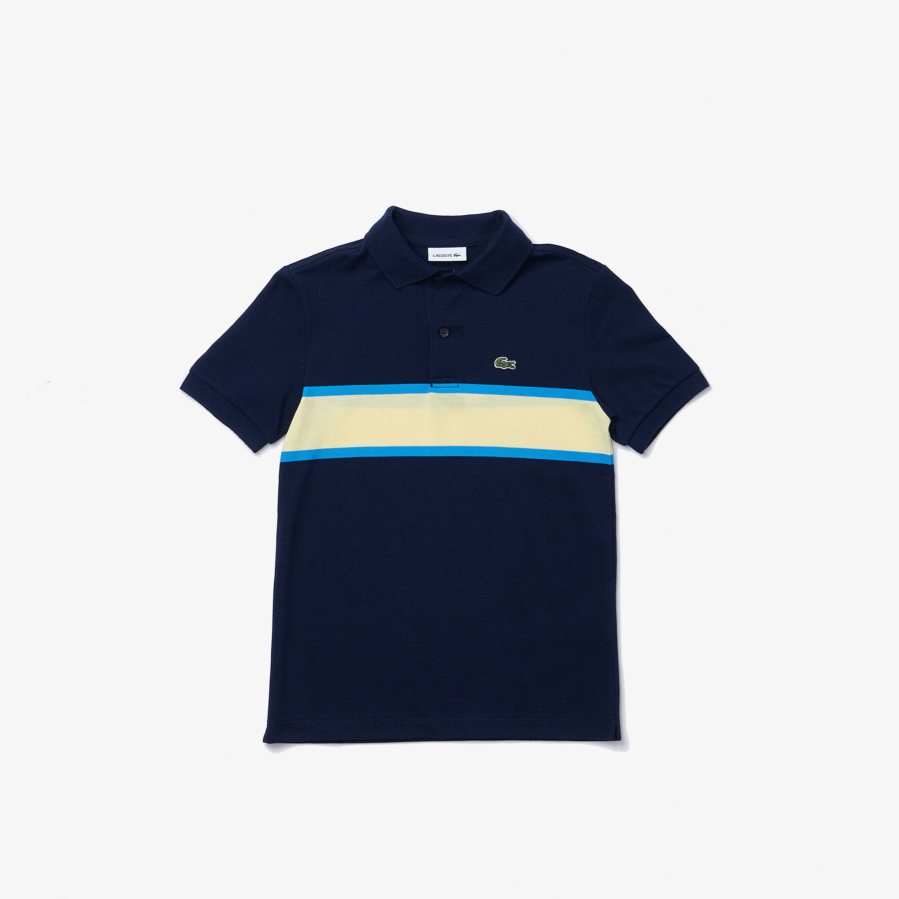 boys  lacoste contrast striped cotton piqu  polo