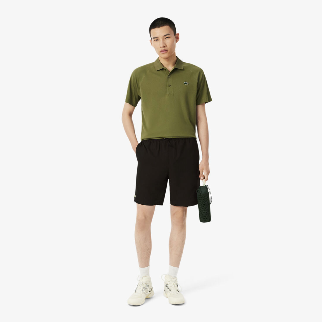 Men's Lacoste SPORT tennis shorts in solid diamond weave taffeta - GH353T-00-031