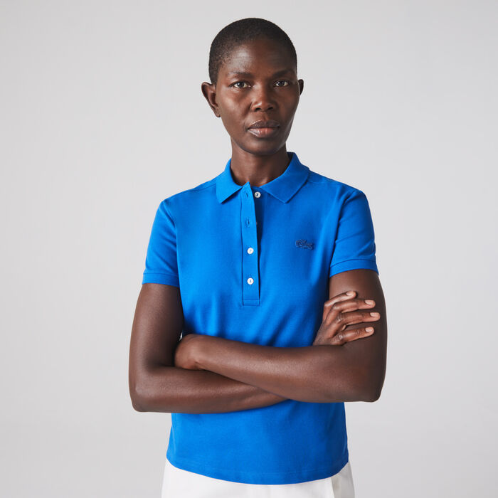 Women's Lacoste Slim fit Stretch Cotton Pique Polo Shirt - PF5462-00-K1Q