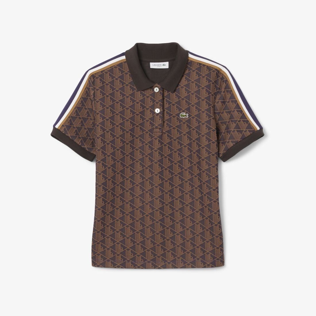 قميص بولو جاكار أحادي اللون بقصّة ضيقة Slim Fit Monogram Jacquard Polo Shirt - DF3364-00-9I4