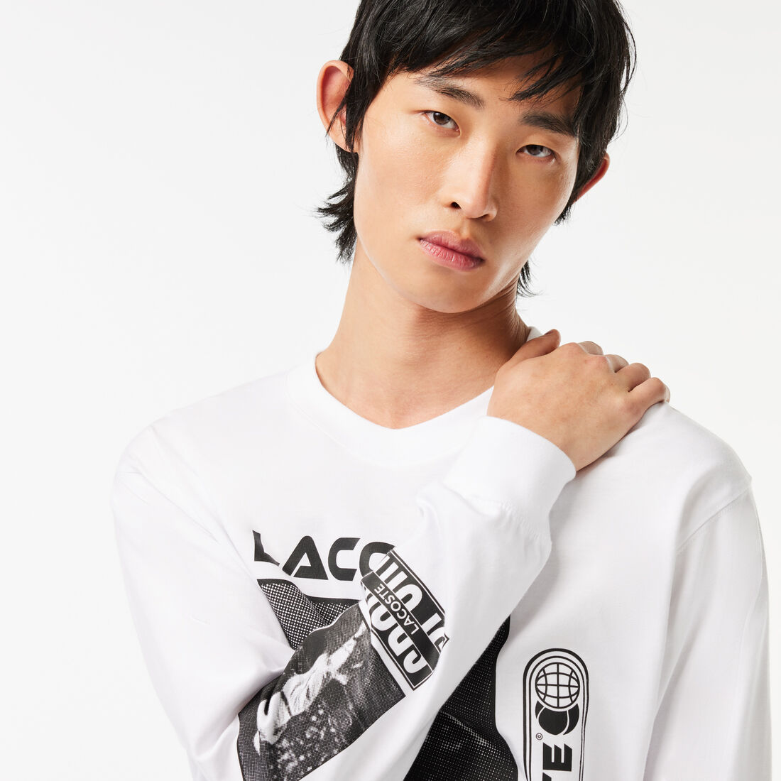 Loose fit T-shirt with Rene Lacoste print Loose fit T-shirt with René Lacoste print - TH2094-00-AU8