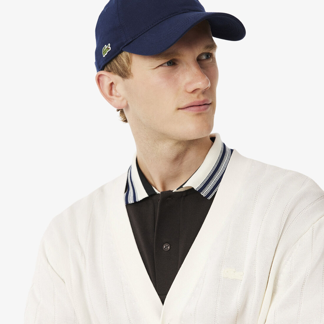 كارديغان محبوك بتصميم مضلع انسيابي. Fluid Rib Knit Cardigan - AH5338-00-70V