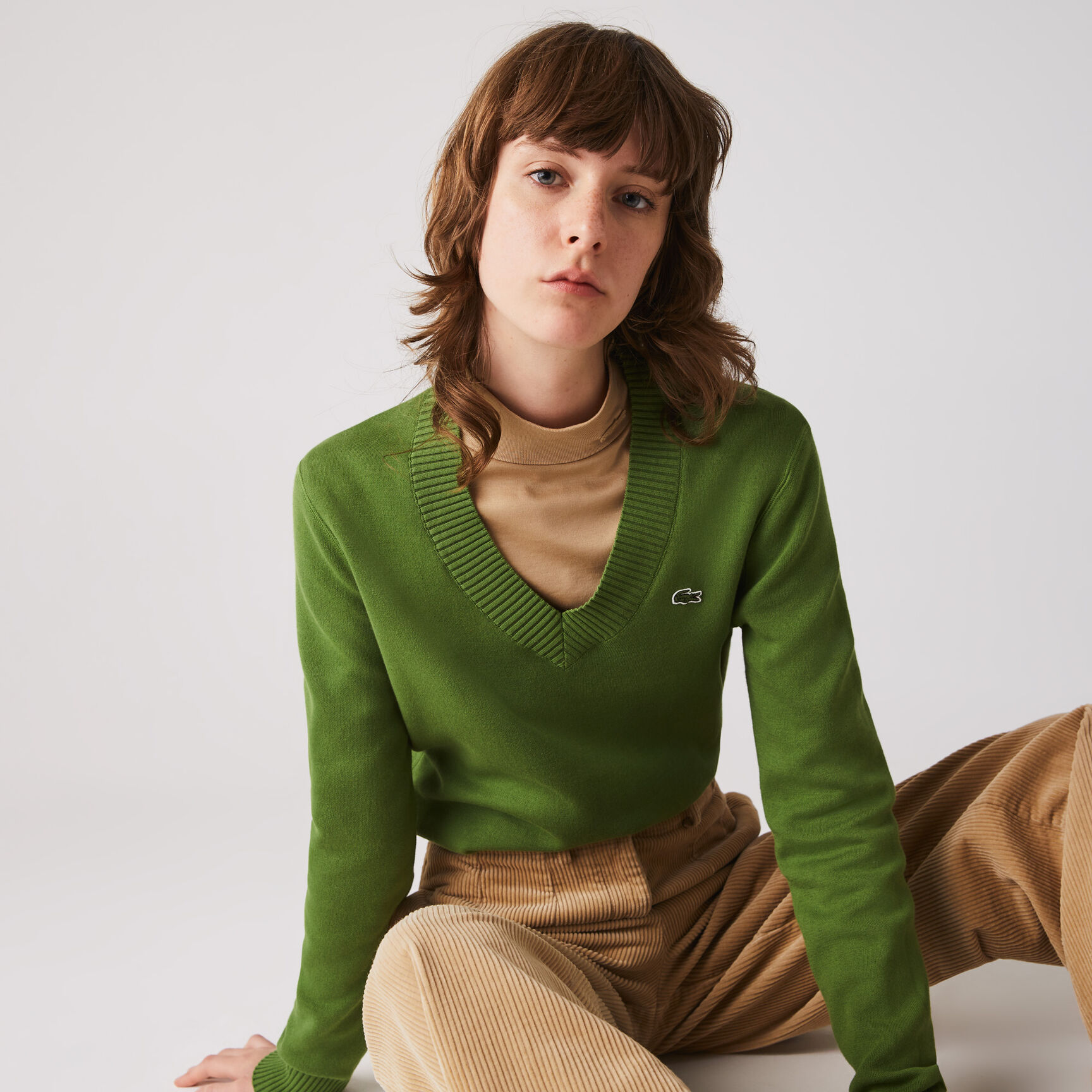 Women's V-neck Organic Cotton Sweater Women's V-neck Organic Cotton Sweater