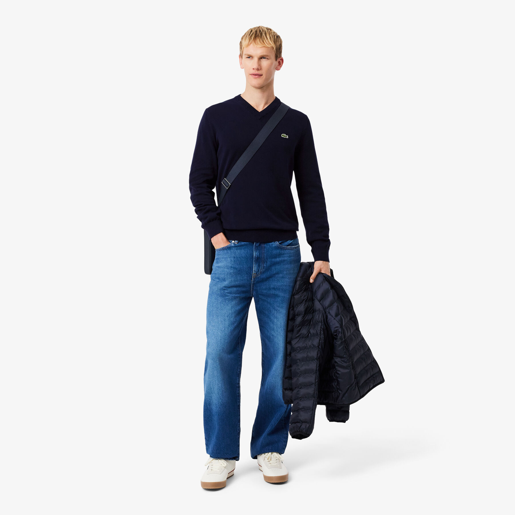 Monochrome Cotton V-neck Sweater lacoste monochrome cotton v neck sweater