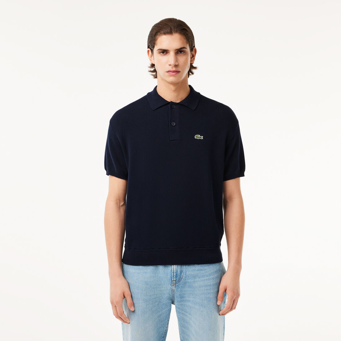 Organic Cotton Polo Shirt Neck Sweater - AH7642-00-423