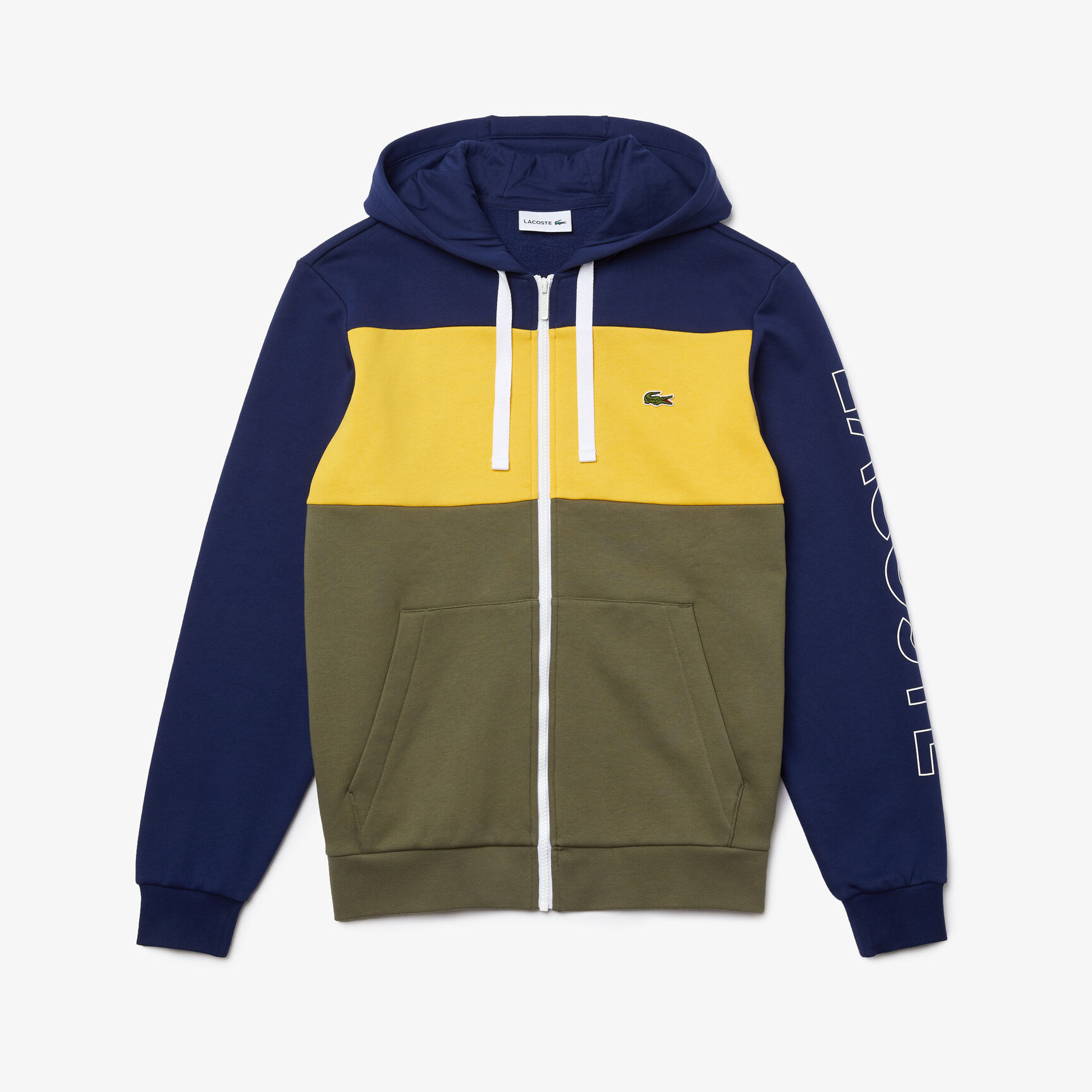 Men&rsquo;s Hooded Colorblock Fleece Zip Sweatshirt